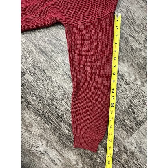 H&M Large Red Knit Sweater Side Zip Pullover Long Sleeve Casual Women’s - Picture 8 of 8